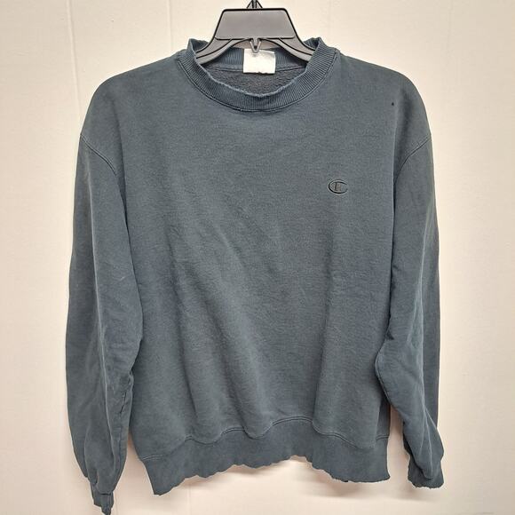 Champion Eco Authentic‎ Mens Large Crew Neck Sweatshirt Dark Blue Long Sleeve - Picture 1 of 14